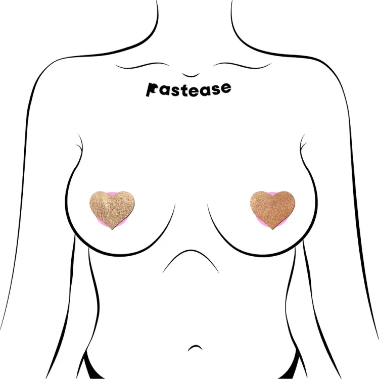 Pastease Petites Liquid Hearts Pasties Rose Gold 2-Pack (86928) | SlipDix.com