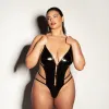Oh La La Cheri Whipped Soft Cup Open Gusset Vinyl Teddy with Barbell Trim Oh La La Cheri Whipped Soft Cup Open Gusset Vinyl Teddy with Barbell Trim