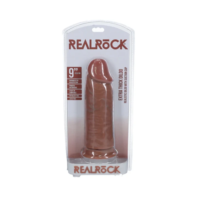 9 Inch Extra Thick Realistic Dildo with Suction Cup Tan