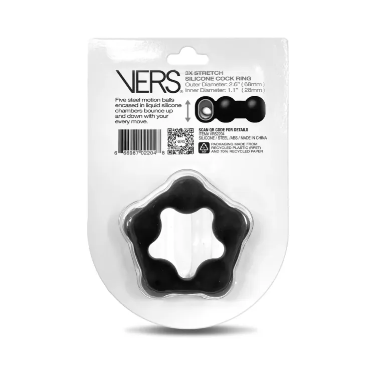 Liquid Silicone Cock Ring with Steel Motion Balls Liquid Silicone Cock Ring with Steel Motion Balls