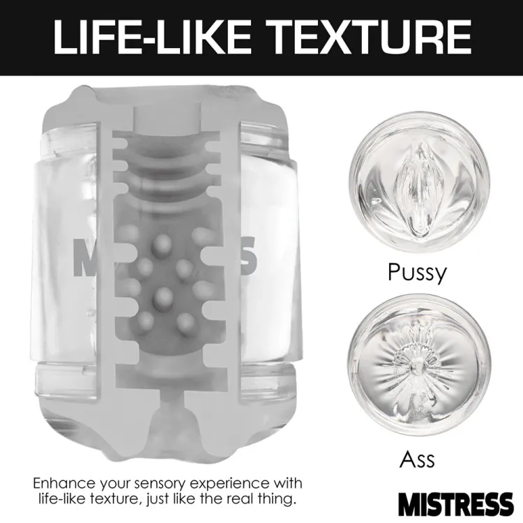 Mistress Double Shot Clear Pussy & Ass Mini Masturbator Mistress Double Shot Clear Pussy & Ass Mini Masturbator