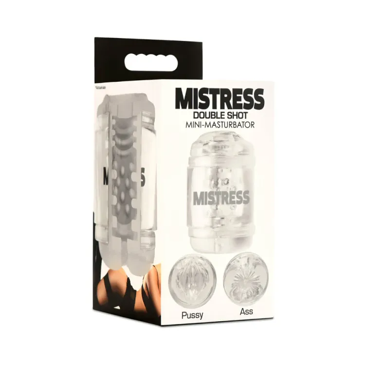 Mistress Double Shot Clear Pussy & Ass Mini Masturbator Mistress Double Shot Clear Pussy & Ass Mini Masturbator