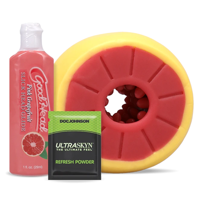 Doc Johnson GoodHead Grapefruit Blowjob Set (2 Piece)