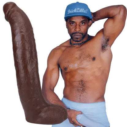 13 Inch Brickzilla Realistic Dildo with Balls Brown