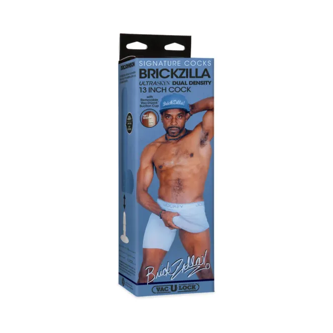13 Inch Brickzilla Realistic Dildo with Balls Brown