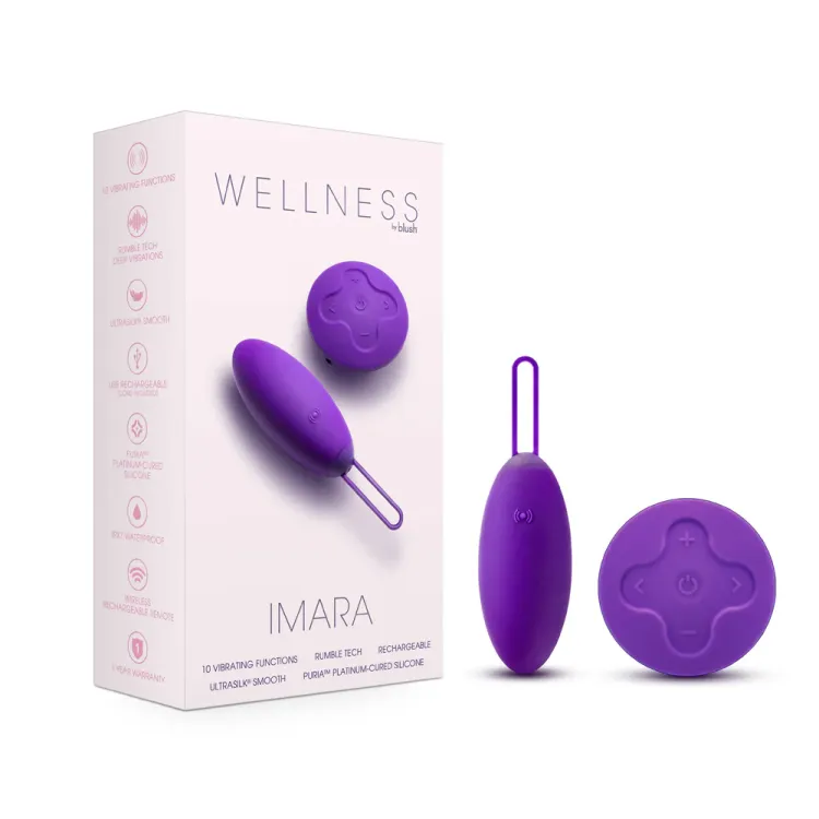 Wellness Imara Vibrating Egg with Remote Purple Wellness Imara Vibrating Egg with Remote Purple