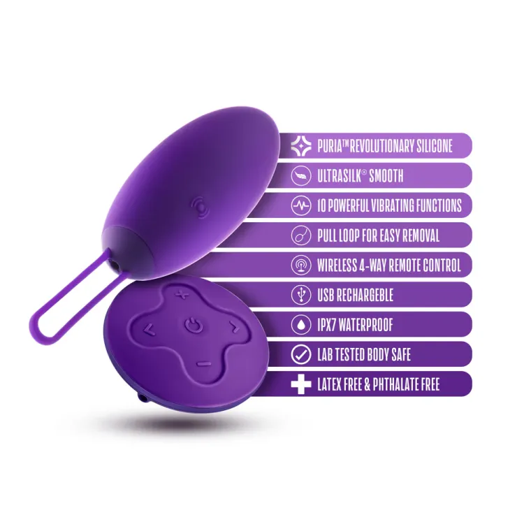 Wellness Imara Vibrating Egg with Remote Purple Wellness Imara Vibrating Egg with Remote Purple