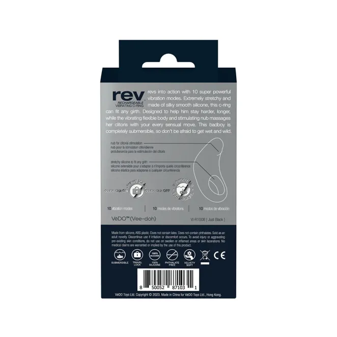 VeDO Rev Vibrating Cock Ring Black