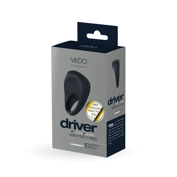 VeDO Driver Rechargeable Vibrating Cock Ring Black VeDO Driver Rechargeable Vibrating Cock Ring Black