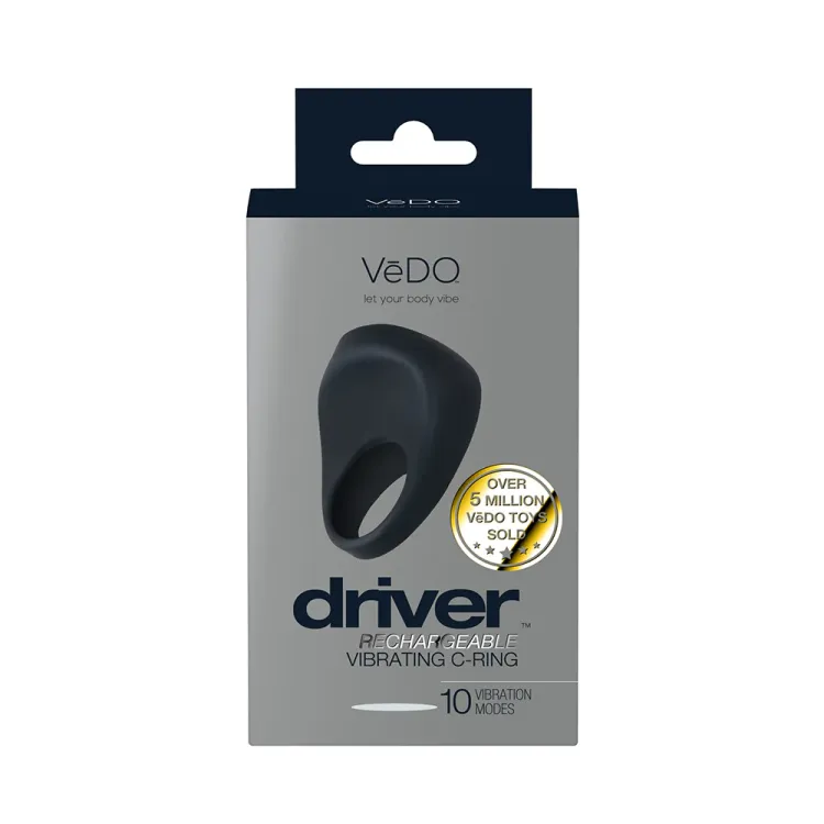 VeDO Driver Rechargeable Vibrating Cock Ring Black VeDO Driver Rechargeable Vibrating Cock Ring Black