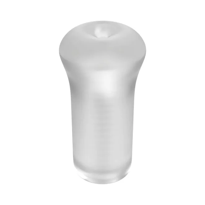 Self lubricating stroker slide and glide frosted male masturbator