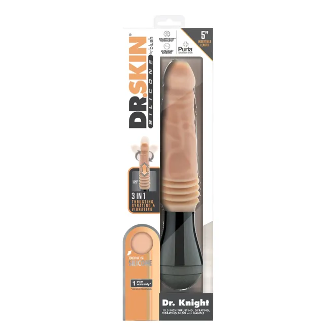 5 Inch Thrusting Gyrating Vibrating Dildo Beige