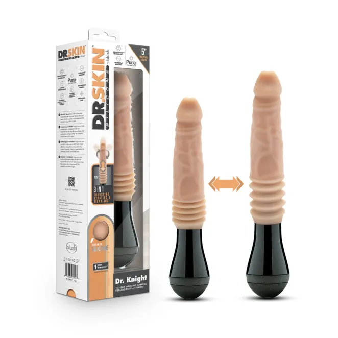 5 Inch Thrusting Gyrating Vibrating Dildo Beige