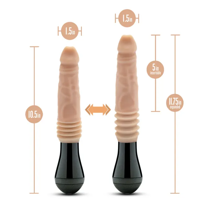 5 Inch Thrusting Gyrating Vibrating Dildo Beige