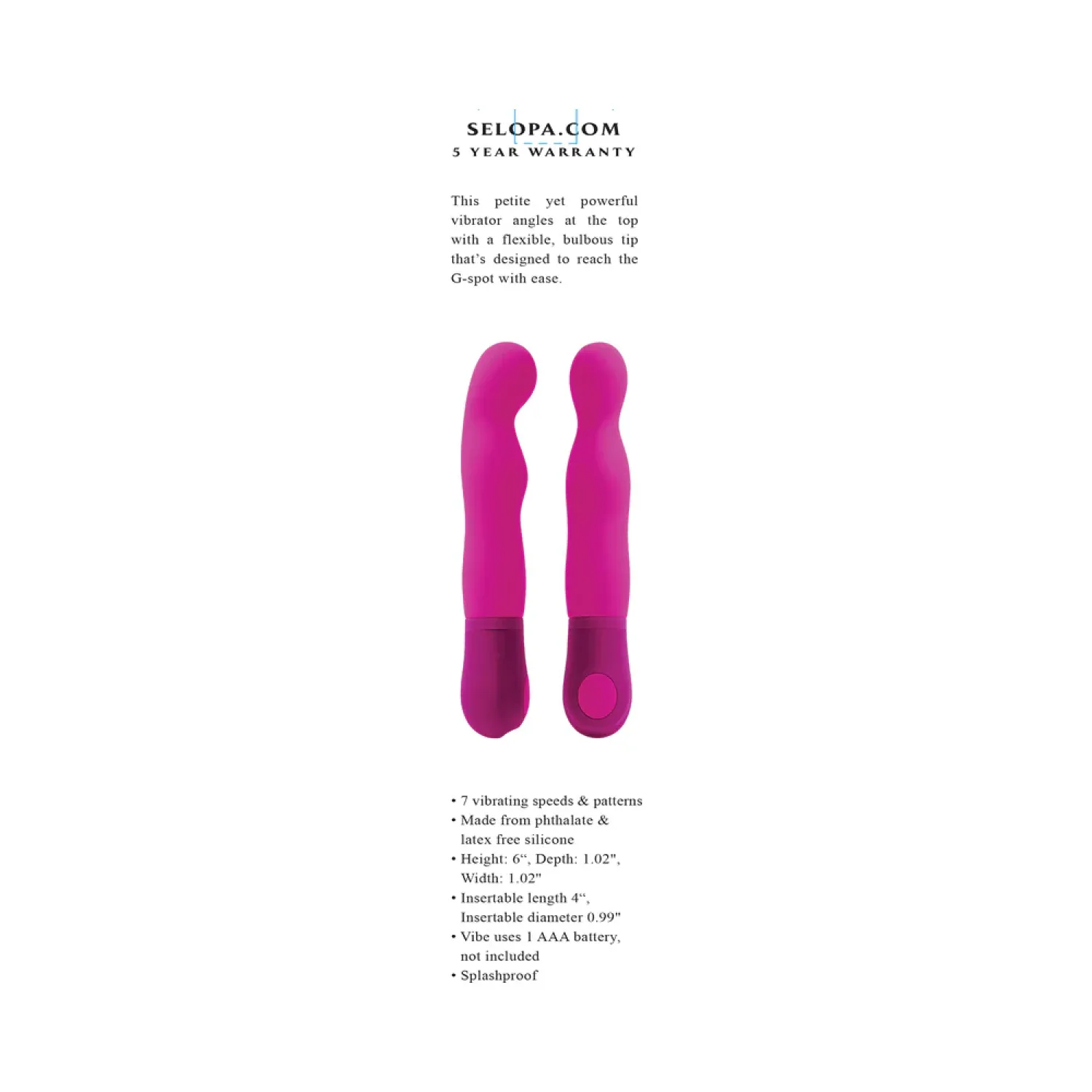 g wow silicone petite g spot vibrator pink slimline vibe
