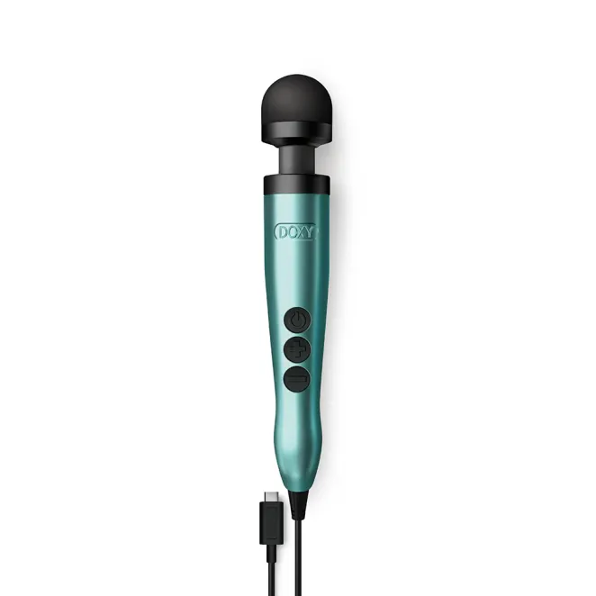 Doxy USB-C Corded Massage Wand Vibrator Turquoise