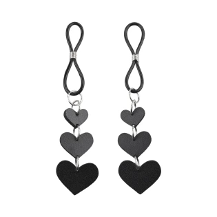 Sportsheets Adjustable Faux Leather Heart Nipple Ties