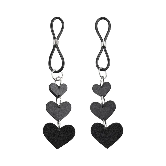 Adjustable Faux Leather Heart Nipple Ties