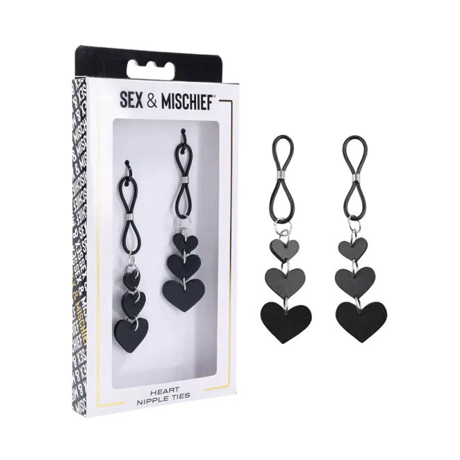 Adjustable Faux Leather Heart Nipple Ties
