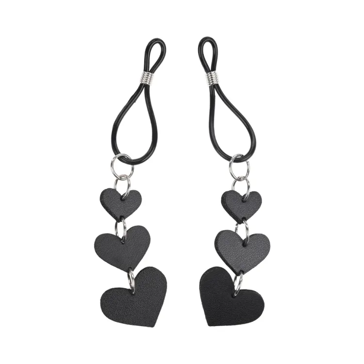 Adjustable Faux Leather Heart Nipple Ties Adjustable Faux Leather Heart Nipple Ties