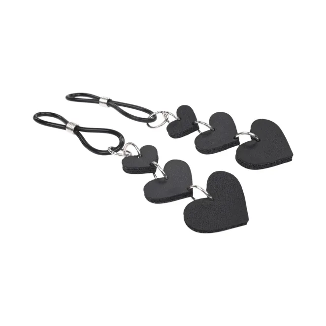 Adjustable Faux Leather Heart Nipple Ties