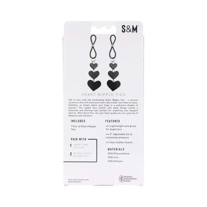 Adjustable Faux Leather Heart Nipple Ties