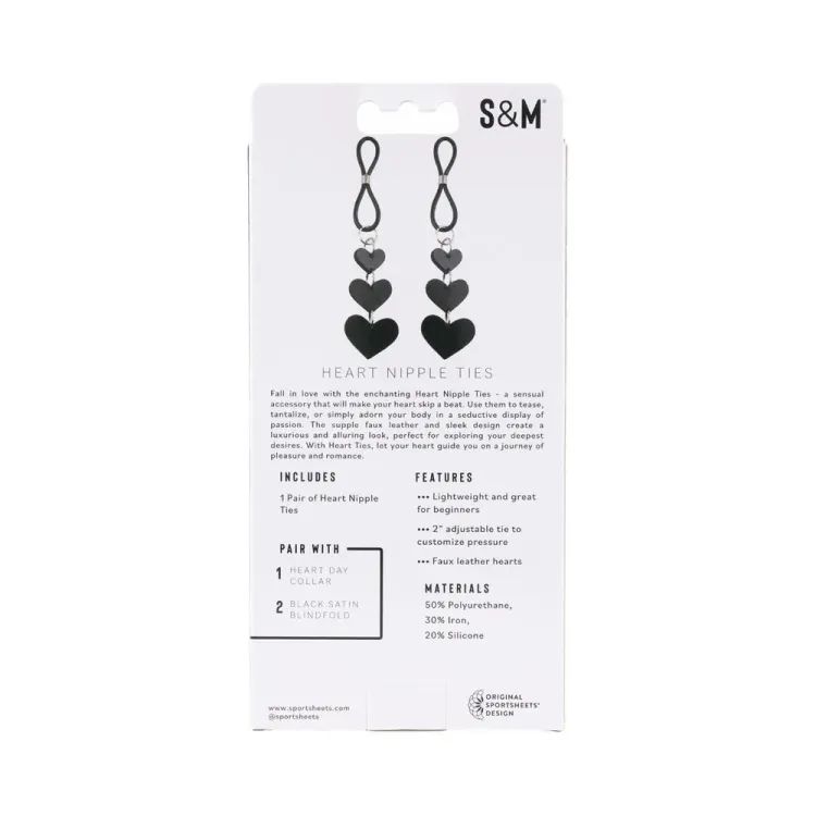 Adjustable Faux Leather Heart Nipple Ties Adjustable Faux Leather Heart Nipple Ties
