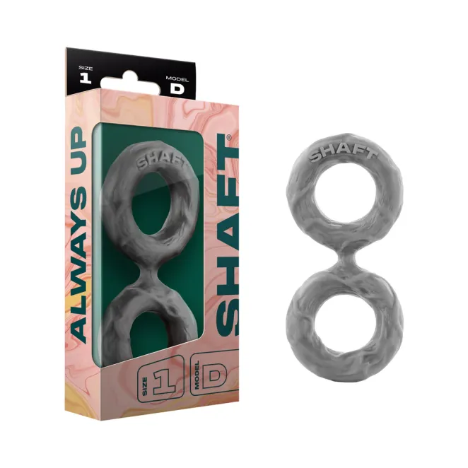 Shaft Model D: Double Cock Ring Grey Size 1