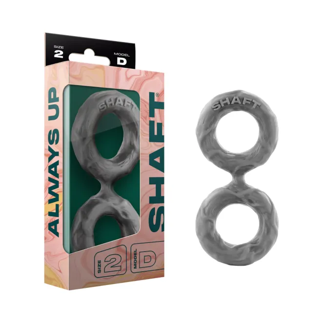 Shaft Model D: Double Cock Ring Grey Size 2