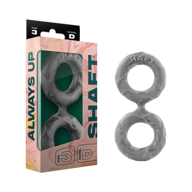 Shaft Model D: Double Cock Ring Grey Size 3