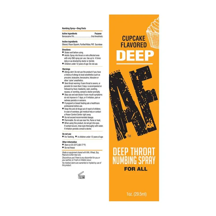 Deep AF Deep Throat Spray Cupcake 1 oz. (88656) by Little Genie Productions | Oral Sex Enhancers | SlipDix.com Deep AF Deep Throat Spray Cupcake 1 oz. (88656) | SlipDix.com