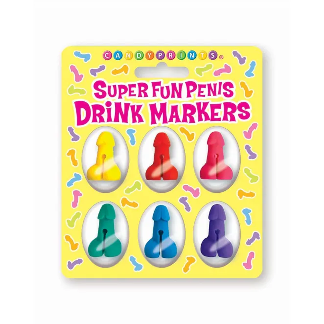 Super Fun Penis Drink Markers 6-Piece Set (88675) | SlipDix.com