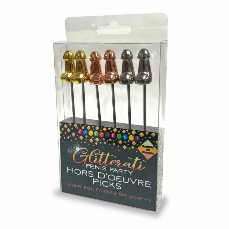 Glitterati Hor D'oeuvre's Penis Picks 6pc Glitterati Hor D'oeuvre's Penis Picks 6pc