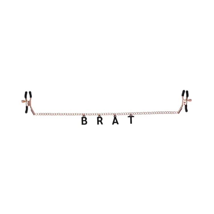 Brat Charmed Adjustable Nipple Clamps with Rose Gold Chain Brat Charmed Adjustable Nipple Clamps with Rose Gold Chain