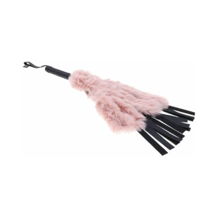 Sportsheets Brat Faux Fur & Vegan Leather Flogger Rose Gold & Black