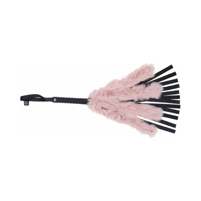 Brat Faux Fur & Vegan Leather Flogger Rose Gold & Black