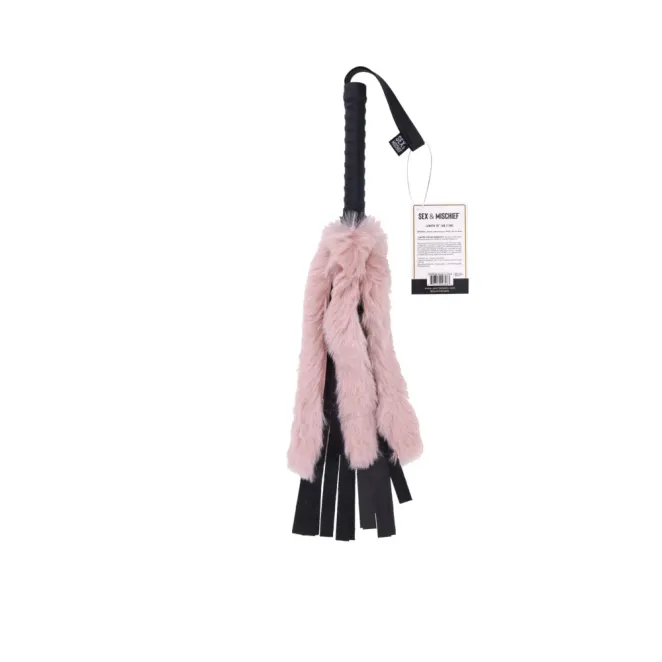Brat Faux Fur & Vegan Leather Flogger Rose Gold & Black