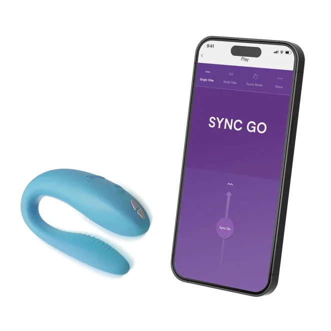 We-Vibe Sync Go App Controlled Rechargeable Clitoral and G-Spot Vibrator Turquoise
