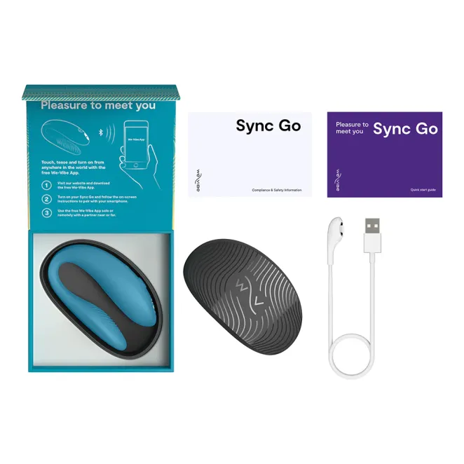 We-Vibe Sync Go App Controlled Rechargeable Clitoral and G-Spot Vibrator Turquoise
