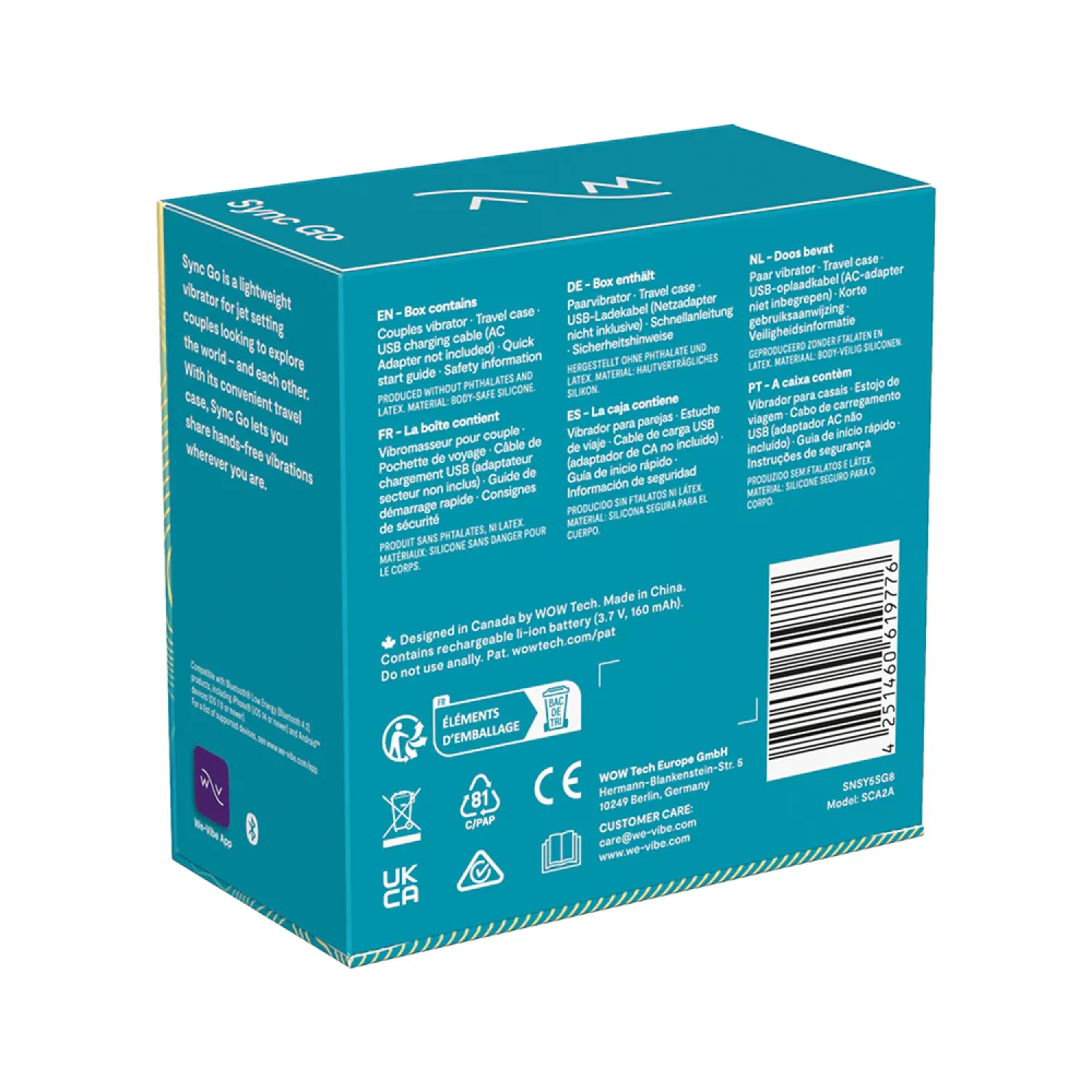 We-Vibe Sync Go Wearable Vibrator with App Control