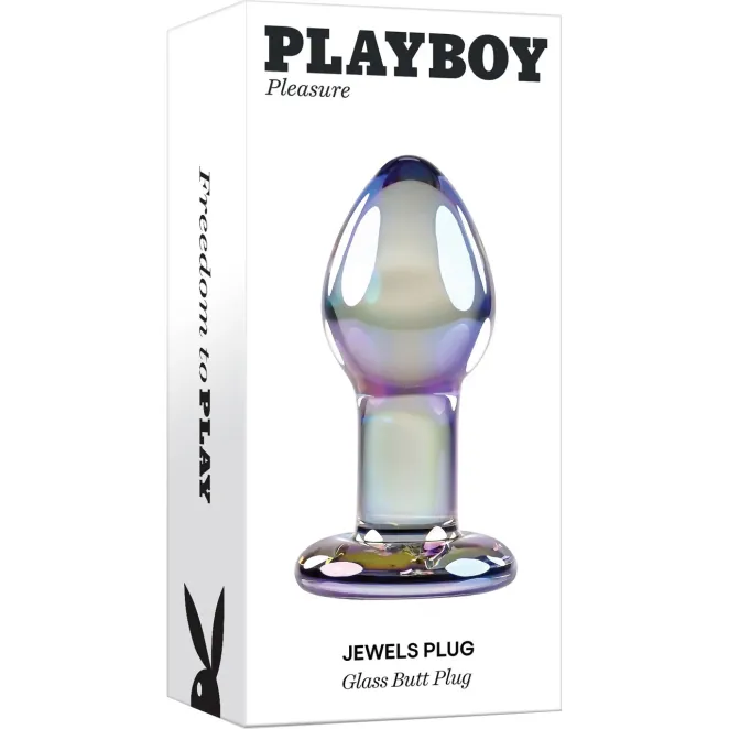 Playboy Sensual Glass Small Iridescent Butt Plug 3 Inch