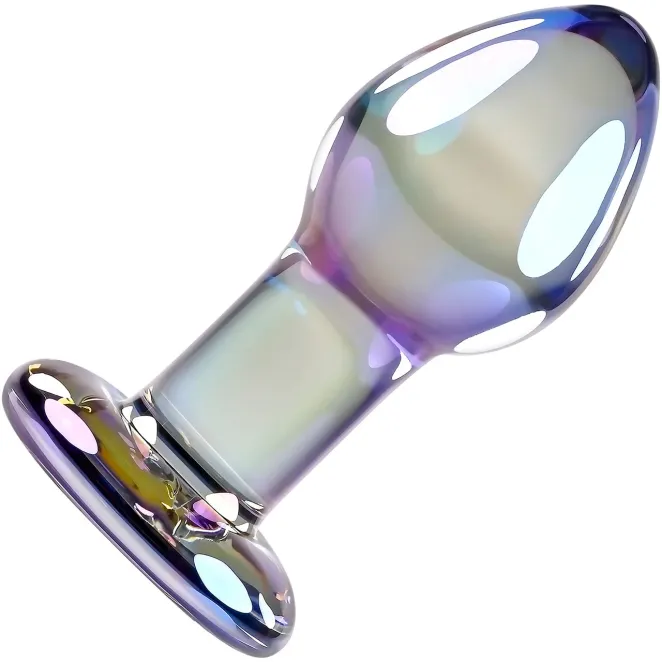 Playboy Sensual Glass Small Iridescent Butt Plug 3 Inch