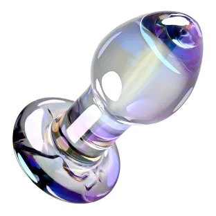 Playboy Sensual Glass Small Iridescent Butt Plug 3 Inch