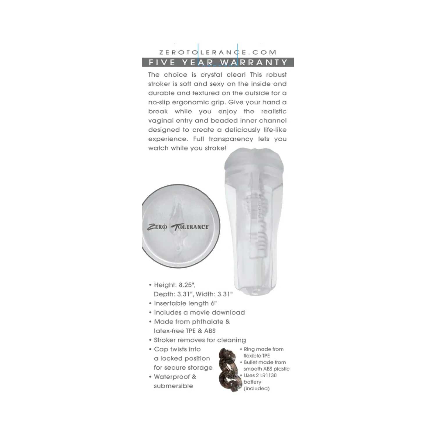 The Clear Choice See-Through Textured Stroker