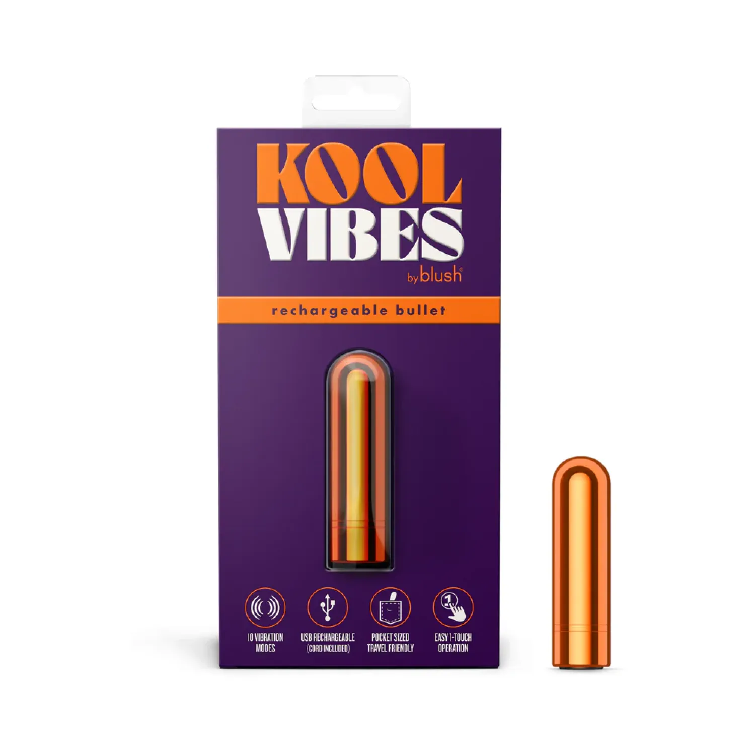 Kool Vibes Mini Bullet Vibrator Tangerine