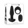 Teamwork Vibrating Anal Plug & Cock Ring Set with Remote Black Teamwork Vibrating Anal Plug & Cock Ring Set with Remote Black
