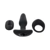 Teamwork Vibrating Anal Plug & Cock Ring Set with Remote Black Teamwork Vibrating Anal Plug & Cock Ring Set with Remote Black