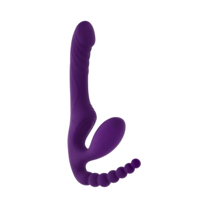 Playboy Hug It Out Triple Stimulation Inflatable Strapless Strap-On