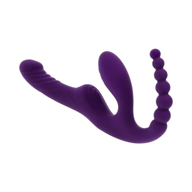 Playboy Hug It Out Triple Stimulation Inflatable Strapless Strap-On