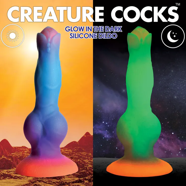 8.5 in. GITD "Space Cock" Alien Fantasy Dildo 8.5 in. GITD "Space Cock" Alien Fantasy Dildo